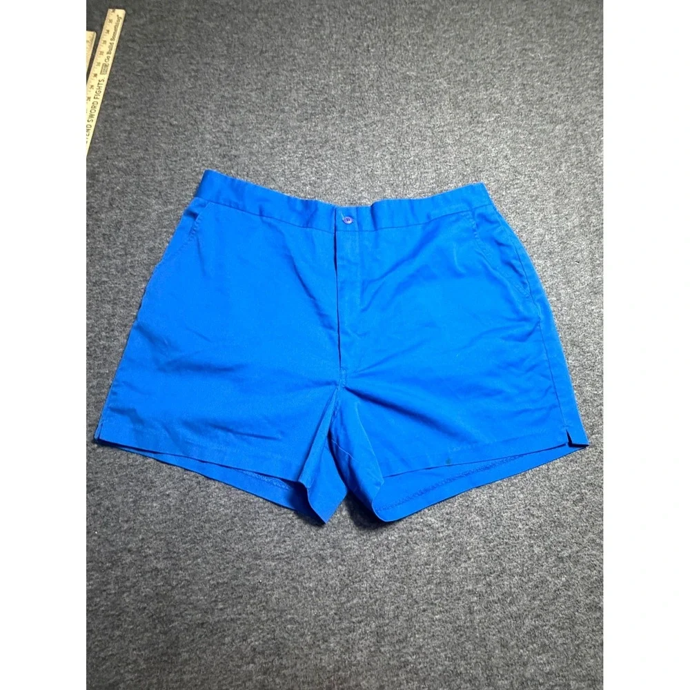 Vintage Arnold Palmer Golf Shorts Mens 42 Blue Cotton Flat Front Performance